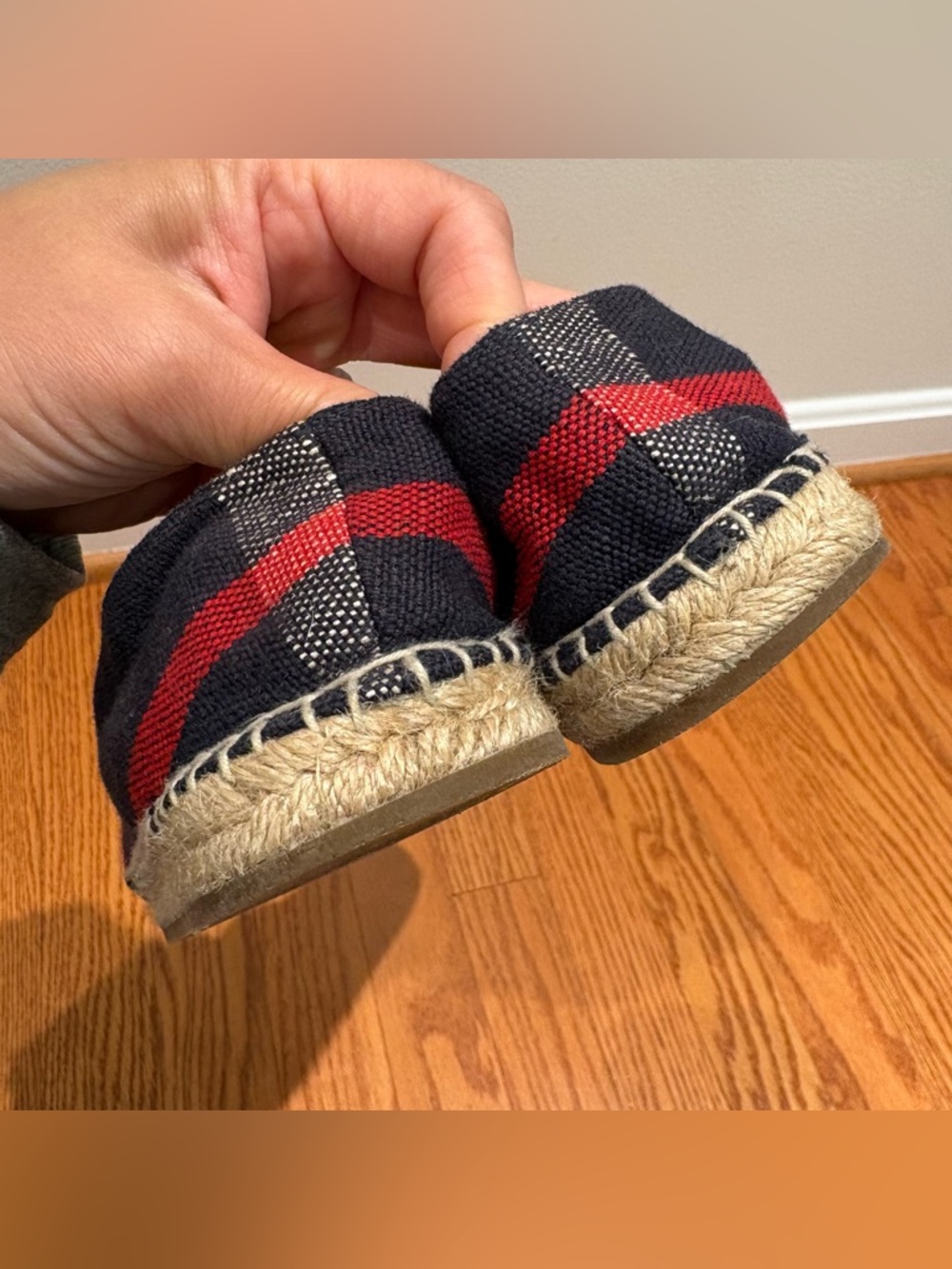 Burberry Hodgeson Check Canvas Espadrille Flats Size 39 Navy - Picture 7 of 13